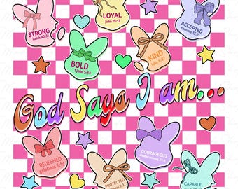Easter God Says I am Png, Happy Easter Png, Easter Jesus Png, Retro Easter Png,  Easter Coquette Png, Easter Bunny Png, Christian Easter Png