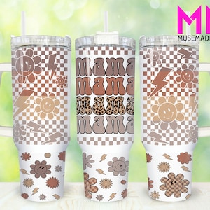 Retro Groovy Mama 40oz Tumbler Png, Mom Tumbler 40oz Png, Funny Mom 40oz Tumbler Wrap, Mothers Day 40oz Quencher Tumbler, Mom Tumbler