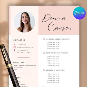 Sorority Resume Template, Resume and Cover Letter Template Canva, Rush Resume Template, Sorority Recruitment, Social Resume, Sorority Life
