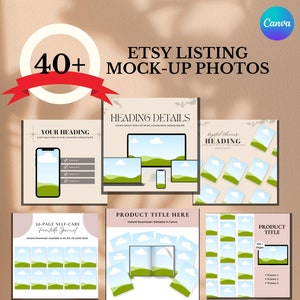 Etsy Product Mockup Templates Bundle: Canva Listing Photo Displays (Digital Download)