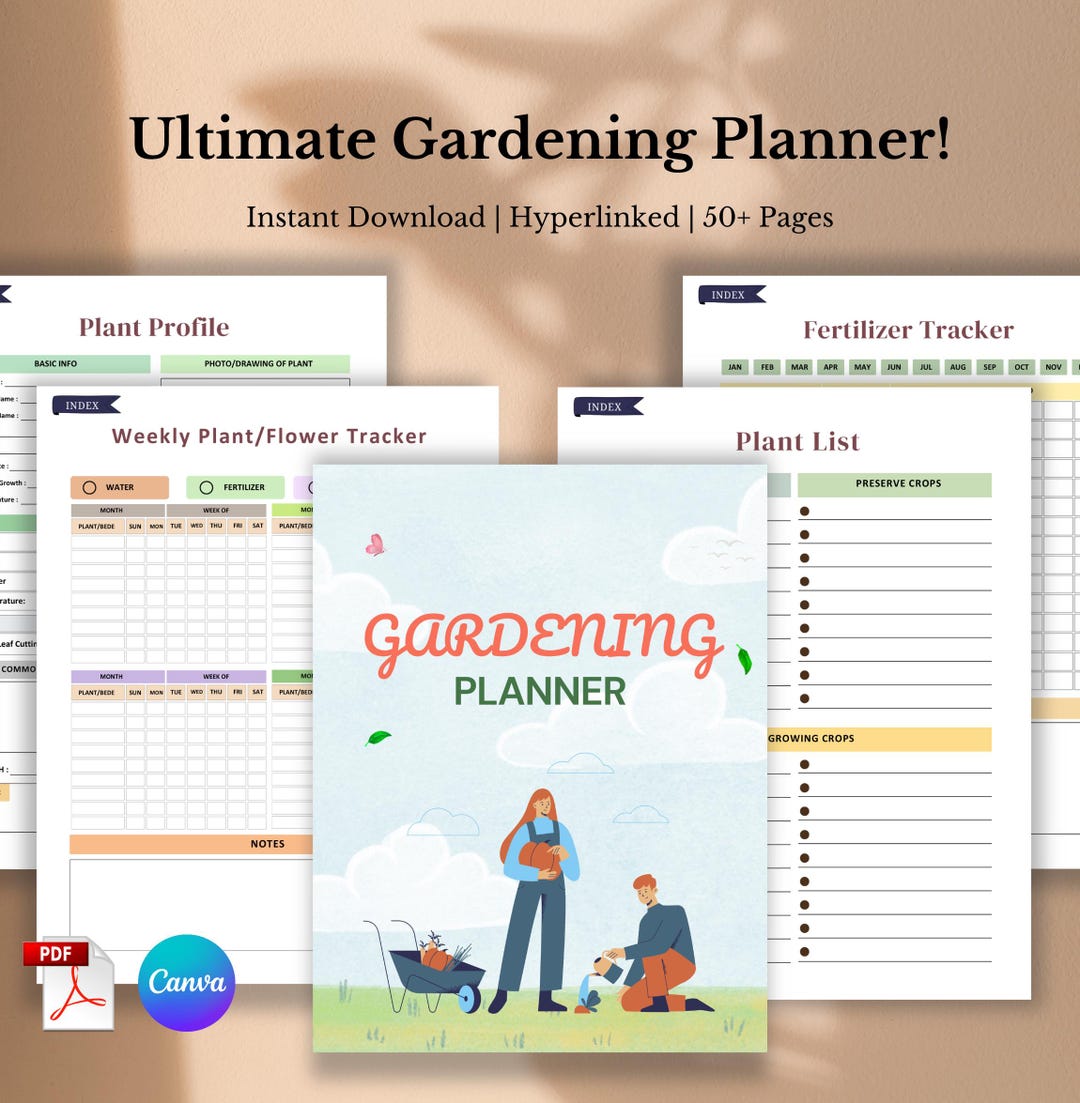 Digital Gardening Planner Printable, Editable Garden Planner, Garden ...