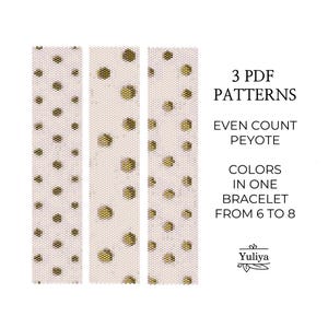 Peyoted Beaded Pattern, Bracelet Peyote Design, Beaded Bracelet Pattern, Polka dot Peyote, Seed Bead Pattern, Even Count Peyote bracelet