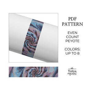 Abstraktes Peyote Armband Muster PDF Ungewöhnliches einfaches Design für Delica Beads Even Count Seed Bead Chart Handmade Schmuck Peyote Armband