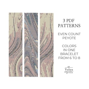 Beaded Bracelet Pattern, Even Count Peyote, Beaded bracelet pattern, Floral Peyote,Peyote Beading,Peyote Bracelet,Floral Motif,Narrow Peyote