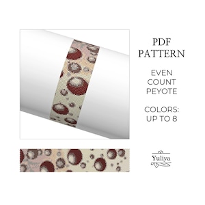 Patrón de pulsera de peyote con burbujas de colores (PDF), diseño divertido de cuentas pares para cuentas Delica, tabla de cuentas de semillas, joyería de cuentas hecha a mano, accesorio DIY