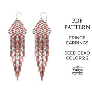 Brick Stitch Fringe Earrings Pattern: Boho Seed Bead Design (PDF Pattern)