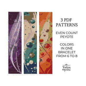 Peyote Bracelet Pattern, Abstract Design, Beaded Bracelet Pattern, Peyote Beadwork, Seed Bead Pattern,Even Count Stitch,Peyote bracelet