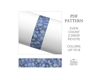 Two Drop Peyote Bracelet Pattern, Abstract Design, Beaded Bracelet Pattern, Peyote Beadwork, Seed Bead Pattern,Even Count, Peyote bracelet