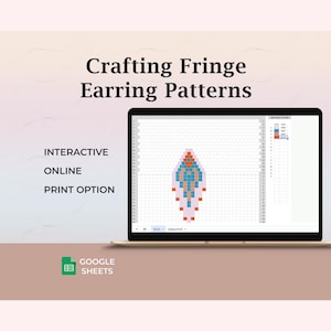 Patrón de pendientes de flecos Papel milimetrado para abalorios Software de patrones de puntada de ladrillo