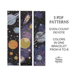 Peyote Bracelet Pattern, Even Count Peyote, Beaded bracelet pattern, Space Peyote, Fun Peyote Beading, Peyote Bracelet, Narrow Peyote