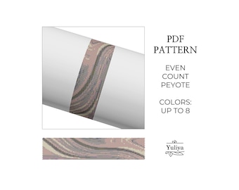 Peyote Bracelet Pattern, Abstract Peyote Bracelet, Beaded Bracelet Pattern, Simple Peyote, Delica Peyote Pattern, Even Count Peyote bracelet