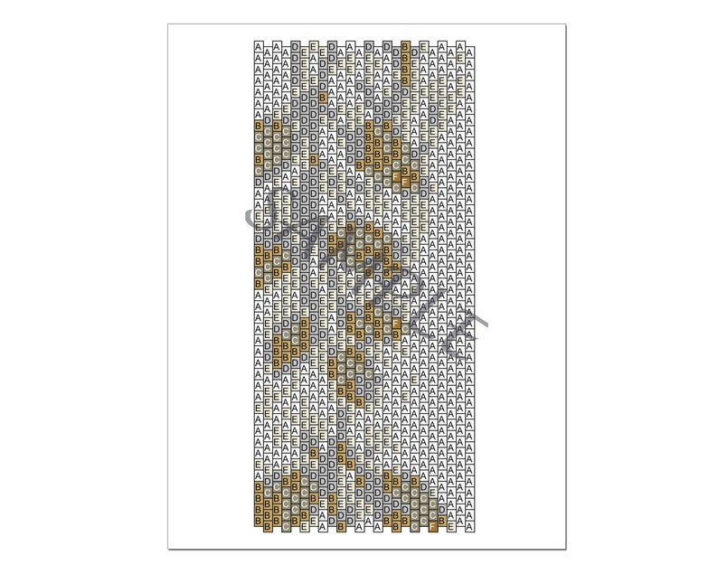 May include: A beaded bracelet with a pattern of brown, white, and gray beads. The bracelet is made with small, round beads.