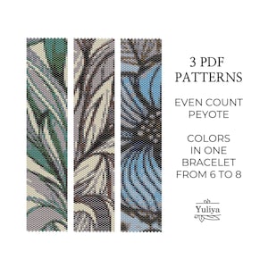 Peyoted Beaded Pattern, Abstract Bracelet Peyote Design, Beaded Bracelet Pattern, Art Deco Peyote, Seed Bead Pattern, Even Count Peyote