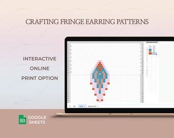Fringe earrings pattern Beading graph paper Brick stitch pattern software