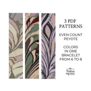 Art Deco Abstract Peyote Bracelet Pattern PDF Even Count Design for Delica Beads Seed Bead Chart Handmade Jewelry Peyoted Beaded DIY Gift