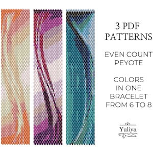 Peyote Bracelet Pattern, Abstract Peyote Design, Beaded Bracelet Pattern, Contrast Peyote, Seed Bead Pattern, Even Count, Peyote bracelet