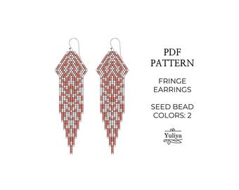 Brick Stitch Fringe Earrings Pattern: Boho Seed Bead Design (PDF Pattern)