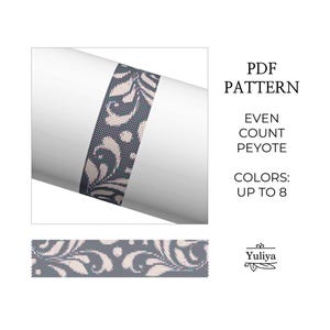 Abstract Peyote Bracelet pattern, Even Count Peyote Bracelet, Peyoted Bracelet, Peyote Seed Bead Bracelet, Flower Peyote,Peyote Floral Motif