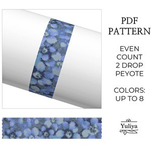 Two Drop Peyote Bracelet Pattern, Abstract Design, Beaded Bracelet Pattern, Peyote Beadwork, Seed Bead Pattern,Even Count, Peyote bracelet