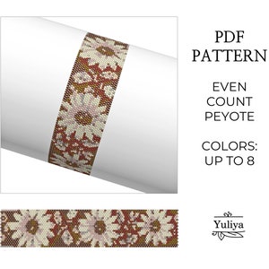 Daisy Peyote Armband Muster PDF Floral Even Count Design für Delica Perlen Seed Bead Chart Handmade Schmuck Perlen DIY Geschenk