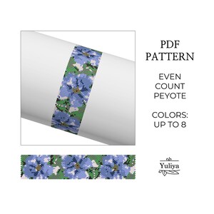 Peyote Bracelet Pattern, Flower Peyote Design, Beaded Bracelet Pattern, Flower Peyote, Seed Bead Pattern,Even Count Stitch,Peyote bracelet