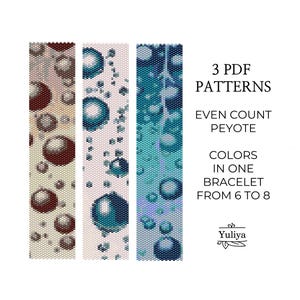 Peyote Bracelet Pattern, Fun Peyote Bracelet, Beaded Bracelet Pattern, Bubbles Colorful Peyote, Delica Pattern, Even Count Peyote bracelet