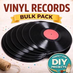 Confezione da 5, 10 e 20 dischi in vinile graffiati, LP in vinile artigianali per orologi, decorazioni fai da te con riciclo creativo, lotto di dischi danneggiati da 12 pollici