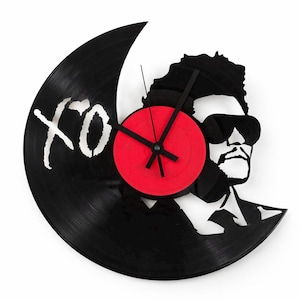 Vinyl Record Wall Clock – XO Music Art for Music Lovers – Unique Gift for DJ or Fan – Recycled Record Decor
