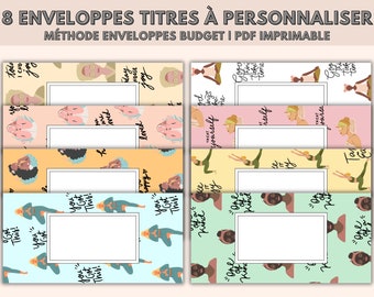 8 fiches enveloppes titres budgétaires à personnaliser Love Yourself imprimables , PDF à télécharger, enveloppes budgétaires, budget planner