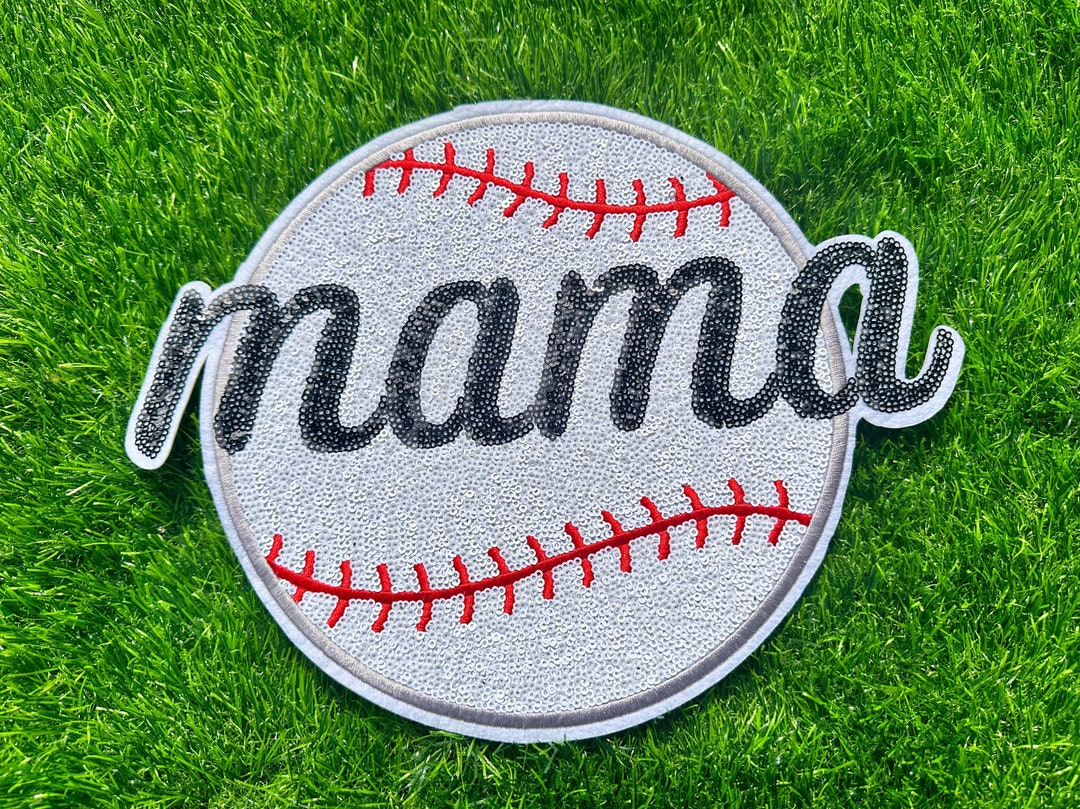 Sparkle Baseball Mama XL Iron on Patch Etsy