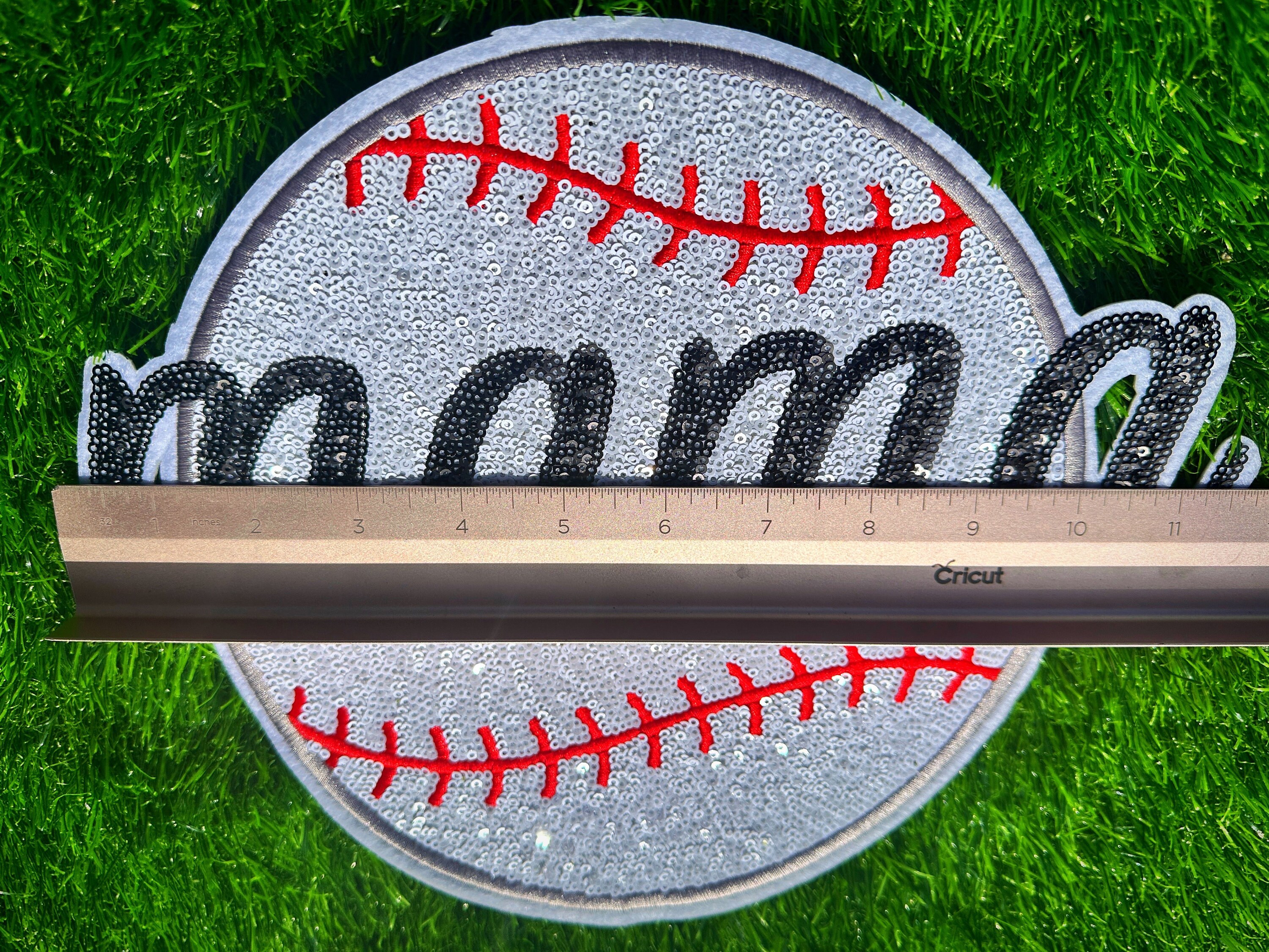 Sparkle Baseball Mama XL Iron on Patch Etsy