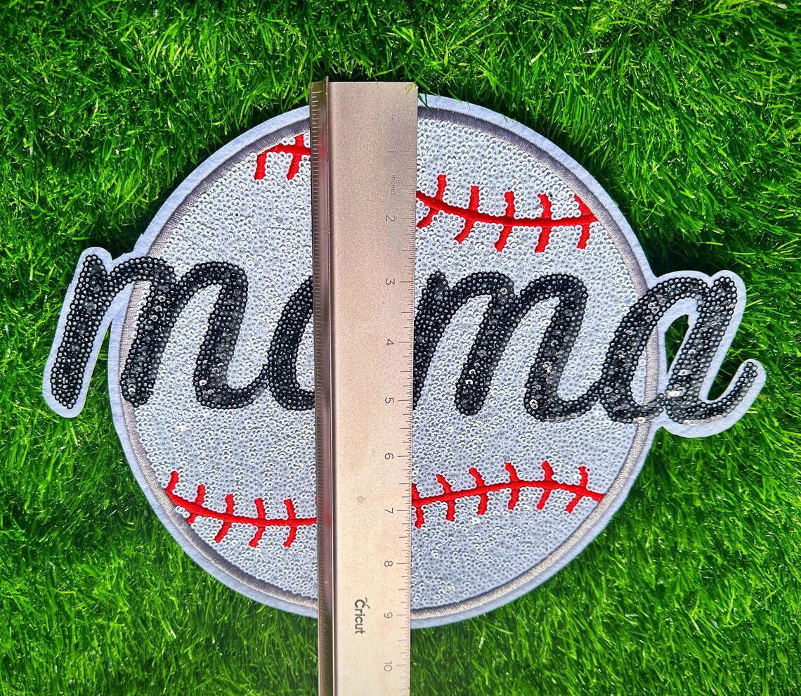 Sparkle Baseball Mama XL Iron on Patch Etsy