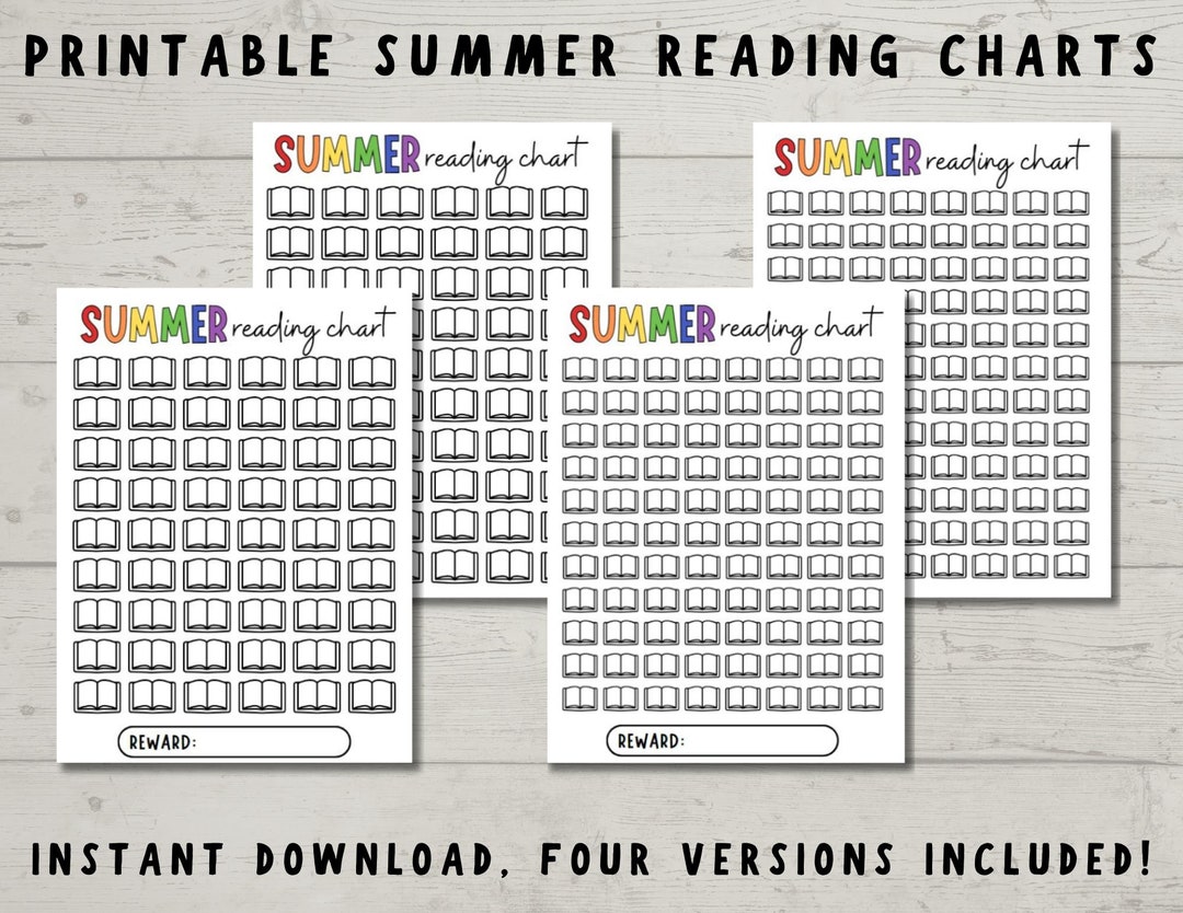 Printable Summer Reading Charts for Kids, Girl and Boy Reading Sticker ...