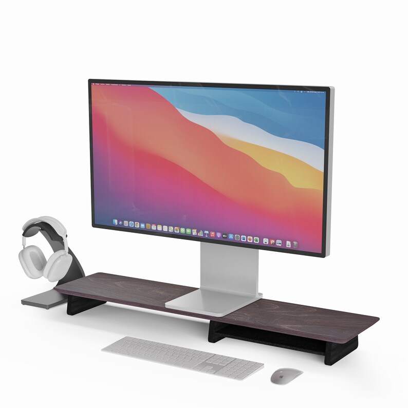 Monitor Stand Riser Ergonomic Monitor Desk Shelf Oak/walnut Wood for