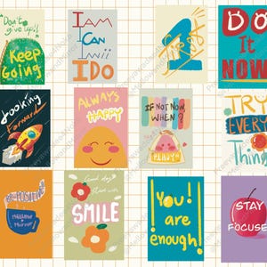 Positive postcard, A set of 12 Motivation , inspiration postcards, No Ai ,Printable download ,Wall decor