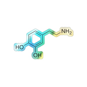 Dopamine Holographic Stickers dopamine decal dopamine sticker hologram molecule sticker