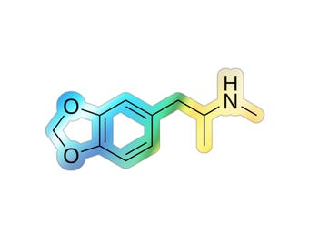 MDMA-molecuul: holografische gestanste stickers