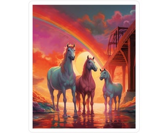 Unicorn family awaits the rainbow