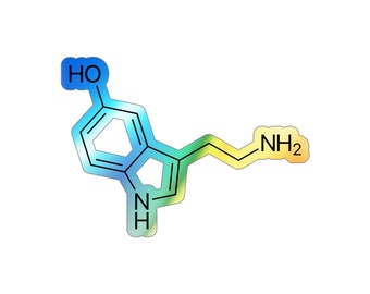 Serotonin Hologram Die-cut Sticker serotonin sticker molecule funny sticker holographic sticker
