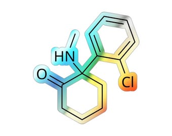 Ketamine Molecule - Holographic Die-cut Stickers