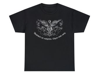 Truth is subjective. Lies are eternal. Heavyweight unisex cotton tee shirt