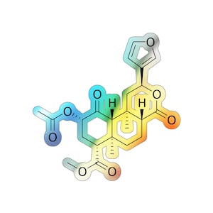 Salvinorin A Molecule - Holographic Die-cut Stickers