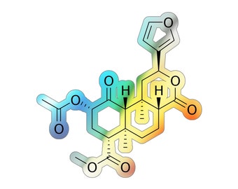 Salvinorin A Molecule - Holographic Die-cut Stickers