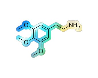 Mescaline Molecule - Holographic Die-cut Stickers