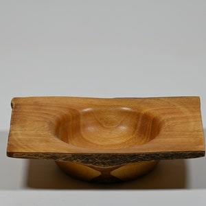 Wooden bowl, garden wood, solid wood, diameter 14.1 cm