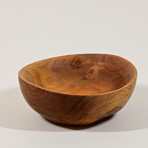 Wooden bowl, cherry wood, solid wood, oiled, diameter 15 cm