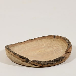 Wooden bowl, garden wood, solid wood, diameter 16.5 cm