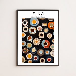 Fika Poster, Fika Print, Fika Art, Fika Wall Art, Sweden Art, Swedish Wall Art, Sweden Poster, Scandinavian Decor, High Quality Print