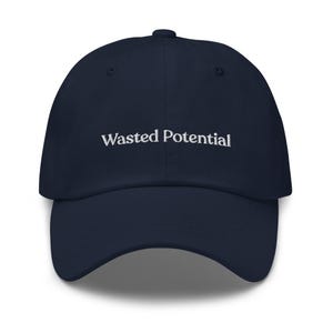 Wasted Potential Embroidered Hat | Ironic Humor Quote Baseball Cap | Boyfriend Gift