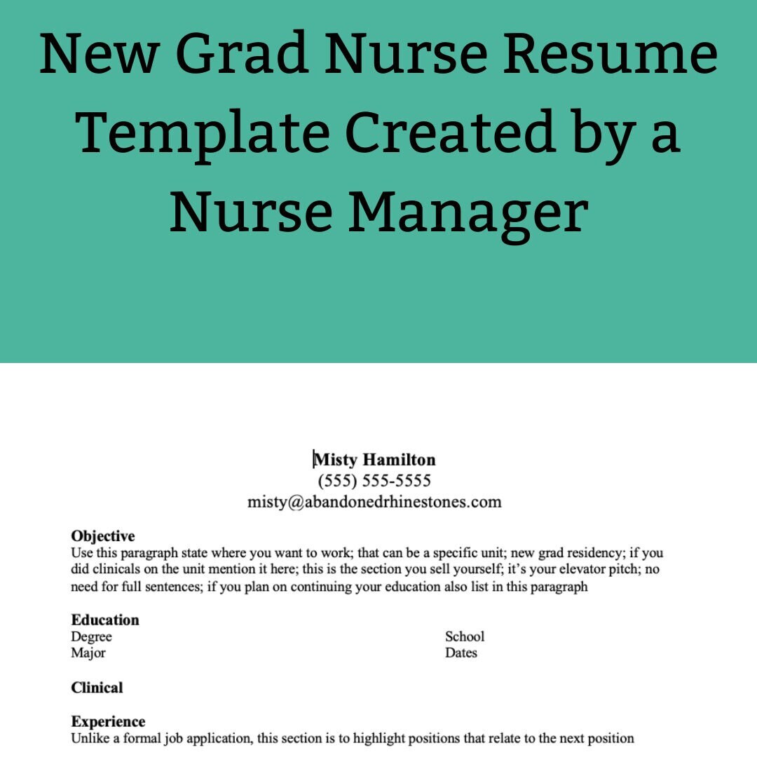 Nursing New Graduate Resume No - Il Fullxfull.5025567861 Jrn6 